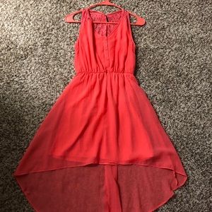 High- Low Coral Dress